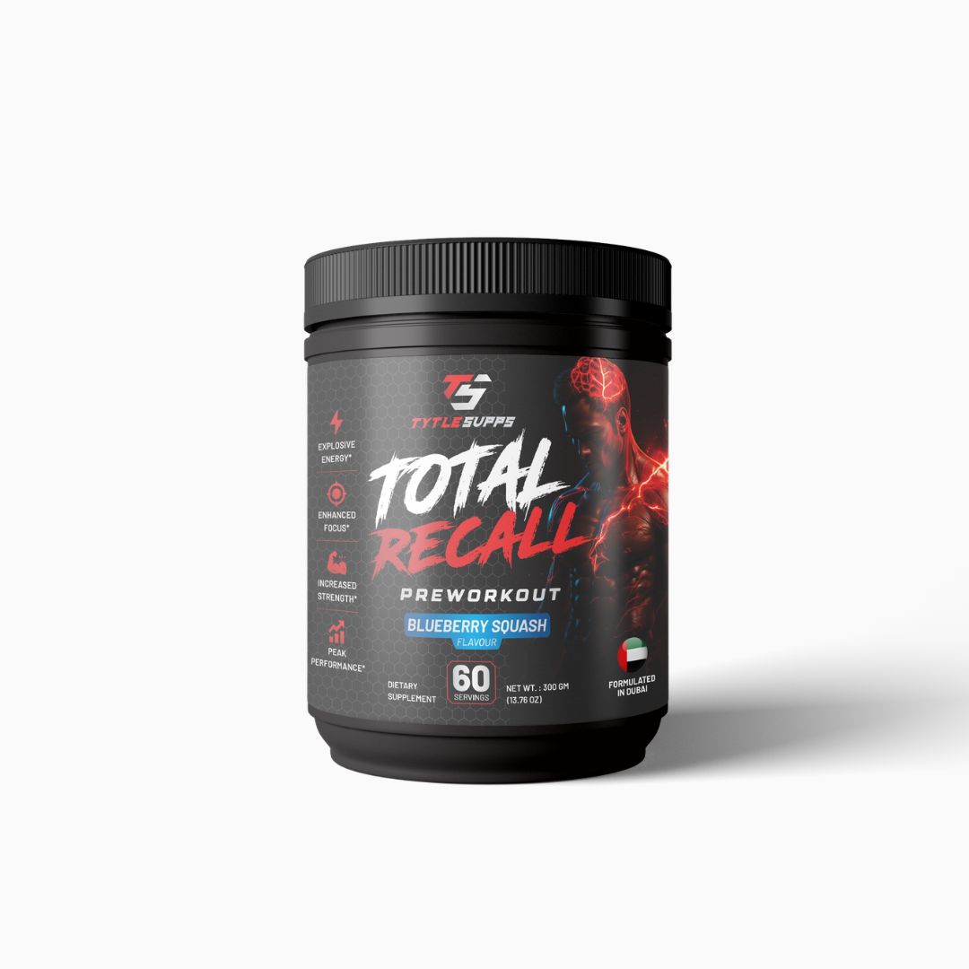 Tytle Supps Total Recall Pre-Workout 60 Servings (Blueberry Squash)